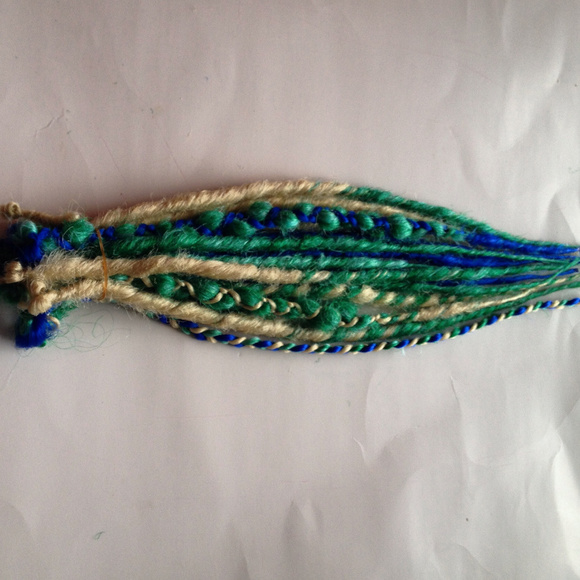 15 Blue & Green Dreads Dreadlocks Hair Extensions main image 5